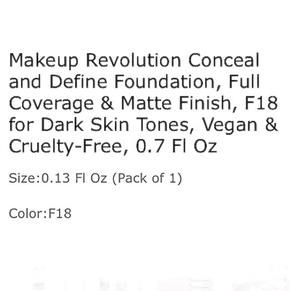 Makeup Revolution Conceal and Define Radiance Foundation F18 - Picture 6 of 6